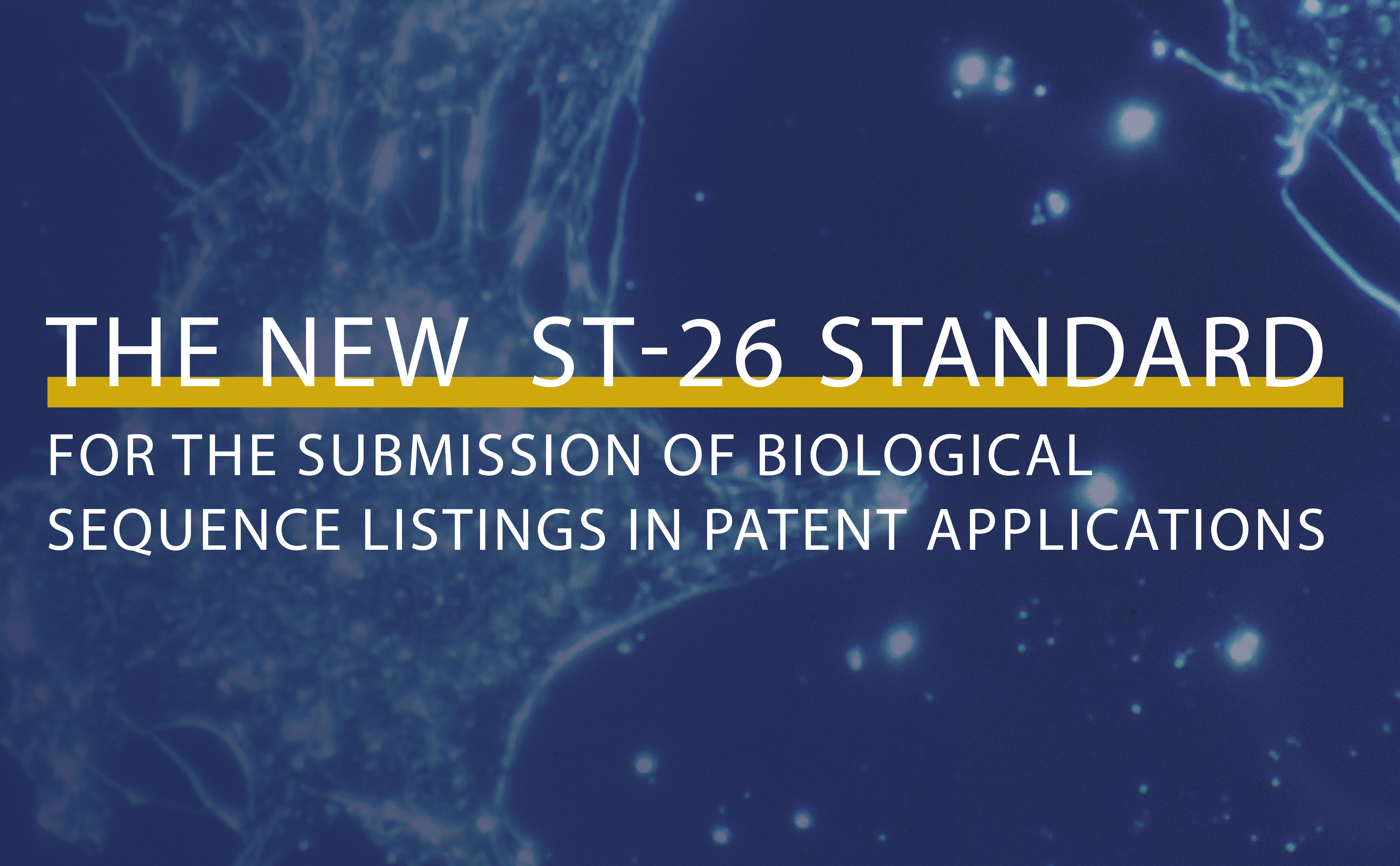NEW ST-26 STANDARD FOR THE SUBMISSION OF BIOLOGICAL SEQUENCE LIST IN PATENT APPLICATIONS